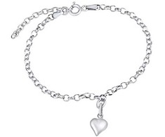 Silvego Fine sidabrinis grandinėlė ant kojos Heart ZT1303175AVSW