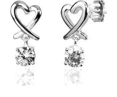Silvego Fine sidabrinis earrings Heart JJJE0387