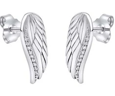 Silvego Glittering sidabrinis auskarai Angel sparnai su cirkoniais Lasha FW10187E