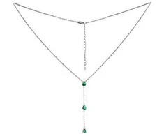 Silvego Gryn Sidabrinis Necklace with Žalias Brilliance Zirconia MSS1023NG