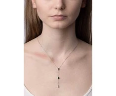 Silvego Gryn Sidabrinis Necklace with Žalias Brilliance Zirconia MSS1023NG