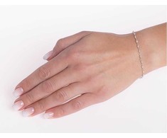 Silvego Sidabrinis bracelet with genuine Arika rose auksinis 2mm INS1007BRQ
