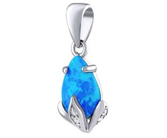 Silvego Sidabrinis Clarissa Pendant with Mėlyna Opal and Brilliance Zirconia JJJ1267PB