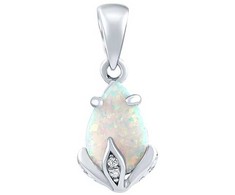 Silvego Sidabrinis Clarissa pakabukas su Baltas Opal ir Brilliance Zirconia JJJ1267PW