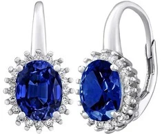 Silvego Sidabrinis DHARMA earrings with mėlynas sapphire LPS0588DB