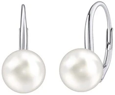 Silvego Sidabrinis auskarai su baltais Swarovski ® Crystals perlu VSW018ELPS