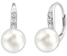 Silvego Sidabrinis earrings with baltas Swarovski ® Crystals LPSER0639