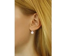 Silvego Sidabrinis auskarai su šviesiai rožiniu perlu Swarovski ® Crystals VSW015ELPS