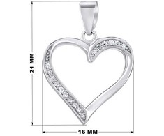 Silvego Sidabrinis Heart pakabukas su skaidriais cirkoniais LPS2091