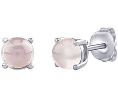Silvego Sidabrinis stud earrings with real rose auksinis 6 mm JJJLRD6ERO
