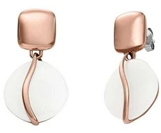 Skagen Bronziniai auskarai su baltu stiklu „Sofia Sea Glass SKJ1816791“