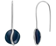 Skagen Madingi plieno auskarai su mėlynu stiklu Sea Glass SKJ1812040