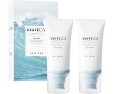 SKIN1004 Madagascar Centella Hyalu-Cica Vanduo-Fit Sun Serumas SPF 50+ apsauginis veido kremas nuo saulės, 2 x 50 ml