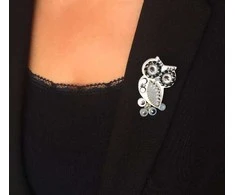 Sovičky Original brooch juodas Owl