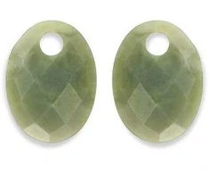 Sparkling EAGEM61-MO žalias jade oval earring pendants