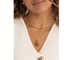 Sparkling Violetinė kvarco karoliukais papuošta karoliai NLK04G-G59