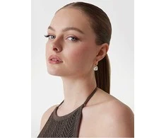 Plieniniai auskarai su širdies pakabukais Vintage Guess JUBE05151JWRHWHT/U