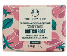 The Body Shop British Rose Cleansing Face &amp; Body Bar valomasis veido ir kūno muilas, 100 g