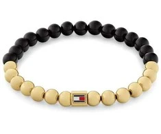 Tommy Hilfiger Karoliukų apyrankė su onikso pusbrangiais karoliukais 2780961