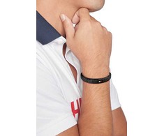 Tommy Hilfiger Pintinė odinė apyrankė su plienine sagtimi 2790662