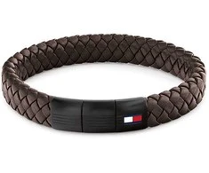 Tommy Hilfiger Brown leather bracelet with steel clasp 2790661