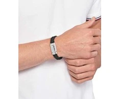 Tommy Hilfiger Černý kožený náramek pro muže 2790517
