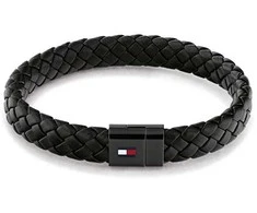 Tommy Hilfiger Juoda odinė apyrankė su plieniniu užsegimu 2790331