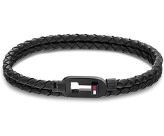 Tommy Hilfiger Dvojitý černý kožený náramek 2790386