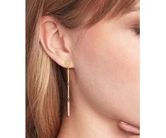 Tommy Hilfiger Gold-plated dangling earrings with zircons Bar Chain 2781002