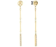 Tommy Hilfiger Gold-plated dangling earrings with zircons Bar Chain 2781002