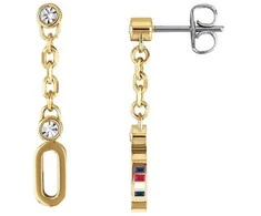 Tommy Hilfiger Auksuoti auskarai su kristalais TH2780089