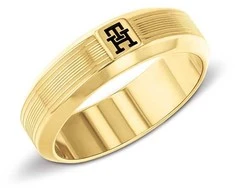 Tommy Hilfiger Gold plated ring for men Pattern 2790575