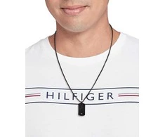 Tommy Hilfiger Juodas vyriškas karoliai su kariniu ženkleliu Jameson 2790629