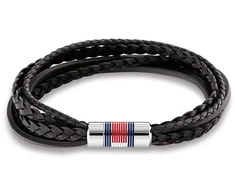 Tommy Hilfiger prabangi vyriška apyrankė su juodos odos daugiasluoksne apyranke 2790426
