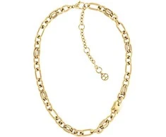 Tommy Hilfiger Masyvūs karoliai iš paauksuoto plieno Contrast Link Grandinė 2780784
