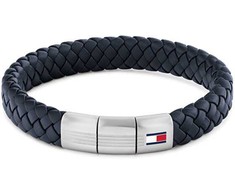 Tommy Hilfiger Mėlyna odinė apyrankė su plienine sagtimi 2790660