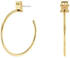 Tommy Hilfiger Fashion paauksuoti auskarai su lanku Monograma 2780720
