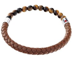 Natūralios odos Tommy Hilfiger apyrankė Tiger Eye 2790474