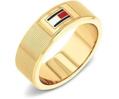 Tommy Hilfiger Stilingas paauksuotas plieno žiedas H-Link 2790686