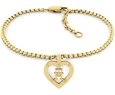 Tommy Hilfiger Stilinga paauksuota monograminė širdies apyrankė 2780921