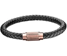 Tommy Hilfiger Madinga juoda odinė apyrankė „Casual Core 2700999“