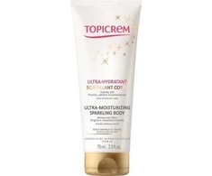 Topicrem Ultra-Moisturizing Sparkling Losjonas kūnui spindesio suteikiantis drėkinamasis kūno losjonas, 75 ml