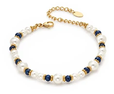 Troli Beaded bracelet with synthetic pearls Gold