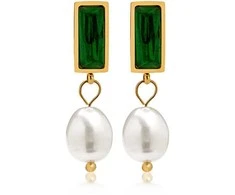 Troli Charming auksinis plated earrings with genuine baroque pearls VAAXF372G