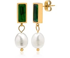 Troli Charming auksinis plated earrings with genuine baroque pearls VAAXF372G