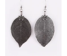 Troli Copper earrings Laurel leaves with a bow tie Laurel