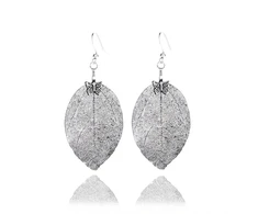 Troli Copper earrings Laurel leaves with a bow tie Laurel