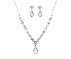 Troli Dazzling jewelry set with clear crystals (pakabukas, earrings)
