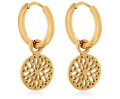 Troli Decent auksinis plated earrings circles 2in1 VABRAE019G