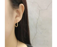 Troli Decent oval steel earrings